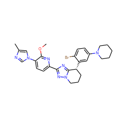 COc1nc(-c2nc3n(n2)CCC[C@H]3c2cc(N3CCCCC3)ccc2Br)ccc1-n1cnc(C)c1 ZINC000068245607