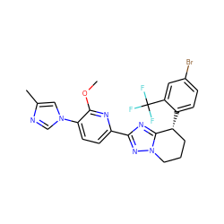 COc1nc(-c2nc3n(n2)CCC[C@H]3c2ccc(Br)cc2C(F)(F)F)ccc1-n1cnc(C)c1 ZINC000144576912