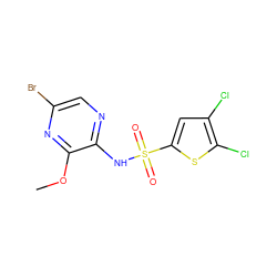 COc1nc(Br)cnc1NS(=O)(=O)c1cc(Cl)c(Cl)s1 ZINC000038480057