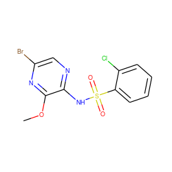 COc1nc(Br)cnc1NS(=O)(=O)c1ccccc1Cl ZINC001256246844