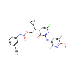 COc1nc(C)c(Nc2nc(Cl)cn([C@H](COC(=O)Nc3cccc(C#N)c3)C3CC3)c2=O)cc1C ZINC000117113788