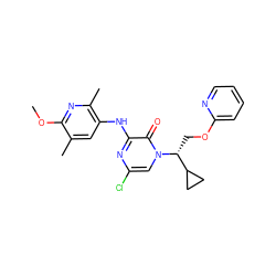 COc1nc(C)c(Nc2nc(Cl)cn([C@H](COc3ccccn3)C3CC3)c2=O)cc1C ZINC000653851679