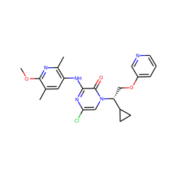 COc1nc(C)c(Nc2nc(Cl)cn([C@H](COc3cccnc3)C3CC3)c2=O)cc1C ZINC000653852836