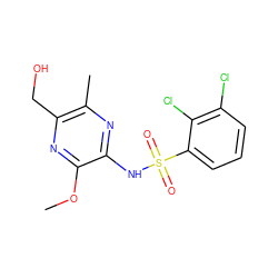 COc1nc(CO)c(C)nc1NS(=O)(=O)c1cccc(Cl)c1Cl ZINC000038459535