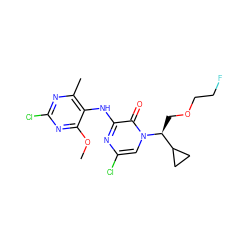 COc1nc(Cl)nc(C)c1Nc1nc(Cl)cn([C@@H](COCCF)C2CC2)c1=O ZINC000095605618