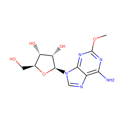 COc1nc(N)c2ncn([C@H]3O[C@@H](CO)[C@H](O)[C@@H]3O)c2n1 ZINC000049053484