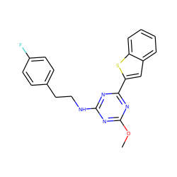 COc1nc(NCCc2ccc(F)cc2)nc(-c2cc3ccccc3s2)n1 ZINC000206750689