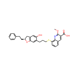 COc1nc2c(SCCCc3cc4c(cc3O)C[C@H](CCc3ccccc3)O4)cccc2cc1C(=O)O ZINC000013453347