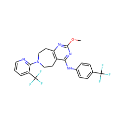 COc1nc2c(c(Nc3ccc(C(F)(F)F)cc3)n1)CCN(c1ncccc1C(F)(F)F)CC2 ZINC000145192479