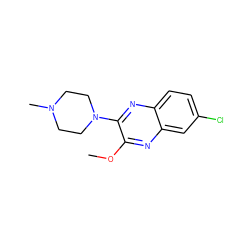 COc1nc2cc(Cl)ccc2nc1N1CCN(C)CC1 ZINC000029052436