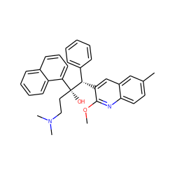 COc1nc2ccc(C)cc2cc1[C@@H](c1ccccc1)[C@@](O)(CCN(C)C)c1cccc2ccccc12 ZINC000140375764