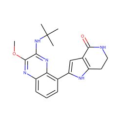 COc1nc2cccc(-c3cc4c([nH]3)CCNC4=O)c2nc1NC(C)(C)C ZINC001772654477