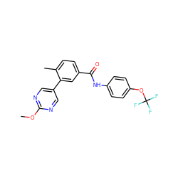 COc1ncc(-c2cc(C(=O)Nc3ccc(OC(F)(F)F)cc3)ccc2C)cn1 ZINC000205947646