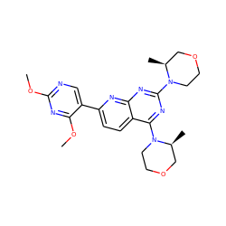 COc1ncc(-c2ccc3c(N4CCOC[C@@H]4C)nc(N4CCOC[C@@H]4C)nc3n2)c(OC)n1 ZINC000139676101