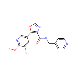 COc1ncc(-c2ocnc2C(=O)NCc2ccncc2)cc1Cl ZINC000073298445