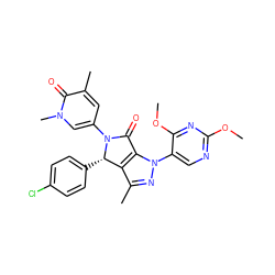 COc1ncc(-n2nc(C)c3c2C(=O)N(c2cc(C)c(=O)n(C)c2)[C@H]3c2ccc(Cl)cc2)c(OC)n1 ZINC000220139022