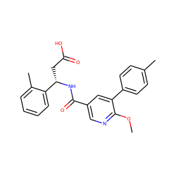 COc1ncc(C(=O)N[C@@H](CC(=O)O)c2ccccc2C)cc1-c1ccc(C)cc1 ZINC000261166923