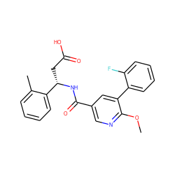 COc1ncc(C(=O)N[C@@H](CC(=O)O)c2ccccc2C)cc1-c1ccccc1F ZINC000261087824