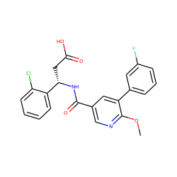 COc1ncc(C(=O)N[C@@H](CC(=O)O)c2ccccc2Cl)cc1-c1cccc(F)c1 ZINC000261084868