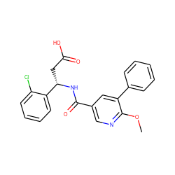 COc1ncc(C(=O)N[C@@H](CC(=O)O)c2ccccc2Cl)cc1-c1ccccc1 ZINC000203894265