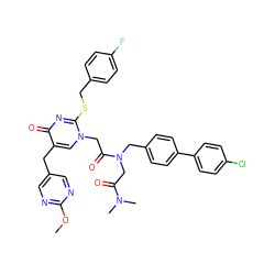 COc1ncc(Cc2cn(CC(=O)N(CC(=O)N(C)C)Cc3ccc(-c4ccc(Cl)cc4)cc3)c(SCc3ccc(F)cc3)nc2=O)cn1 ZINC000026577463