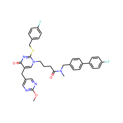 COc1ncc(Cc2cn(CCCC(=O)N(C)Cc3ccc(-c4ccc(F)cc4)cc3)c(SCc3ccc(F)cc3)nc2=O)cn1 ZINC000027631607