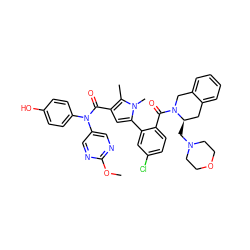 COc1ncc(N(C(=O)c2cc(-c3cc(Cl)ccc3C(=O)N3Cc4ccccc4C[C@H]3CN3CCOCC3)n(C)c2C)c2ccc(O)cc2)cn1 ZINC000261142553