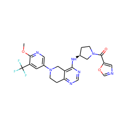 COc1ncc(N2CCc3ncnc(N[C@H]4CCN(C(=O)c5cnco5)C4)c3C2)cc1C(F)(F)F ZINC000113753822