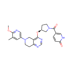 COc1ncc(N2CCc3ncnc(O[C@H]4CCN(C(=O)c5ccc(=O)[nH]c5)C4)c3C2)cc1C ZINC000113809300