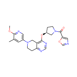 COc1ncc(N2CCc3ncnc(O[C@H]4CCN(C(=O)c5cnco5)C4)c3C2)cc1C ZINC000113749630