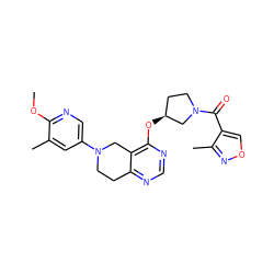 COc1ncc(N2CCc3ncnc(O[C@H]4CCN(C(=O)c5conc5C)C4)c3C2)cc1C ZINC000113568495