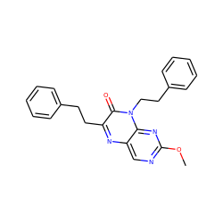 COc1ncc2nc(CCc3ccccc3)c(=O)n(CCc3ccccc3)c2n1 ZINC000004238903