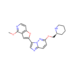 COc1nccc2oc(-c3cnc4ccc(OC[C@@H]5CCCCN5)nn34)cc12 ZINC000205344293