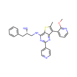 COc1ncccc1-c1c(C)sc2c(NC[C@@H](N)Cc3ccccc3)nc(-c3ccncc3)nc12 ZINC000223687721