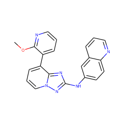 COc1ncccc1-c1cccn2nc(Nc3ccc4ncccc4c3)nc12 ZINC000096169779