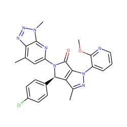 COc1ncccc1-n1nc(C)c2c1C(=O)N(c1cc(C)c3nnn(C)c3n1)[C@@H]2c1ccc(Cl)cc1 ZINC000220262946