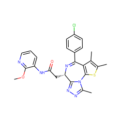 COc1ncccc1NC(=O)C[C@@H]1N=C(c2ccc(Cl)cc2)c2c(sc(C)c2C)-n2c(C)nnc21 ZINC000140543243