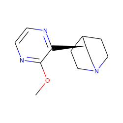 COc1nccnc1[C@@H]1CN2CCC1CC2 ZINC000013743094