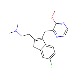 COc1nccnc1CC1=C(CCN(C)C)Cc2cc(Cl)ccc21 ZINC000049070887