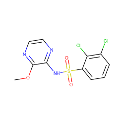 COc1nccnc1NS(=O)(=O)c1cccc(Cl)c1Cl ZINC000038476960