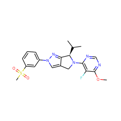 COc1ncnc(N2Cc3cn(-c4cccc(S(C)(=O)=O)c4)nc3[C@H]2C(C)C)c1F ZINC001772637695