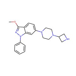 COc1nn(-c2ccccc2)c2cc(N3CCN(C4CNC4)CC3)ccc12 ZINC000147359317
