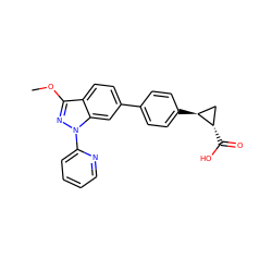 COc1nn(-c2ccccn2)c2cc(-c3ccc([C@H]4C[C@@H]4C(=O)O)cc3)ccc12 ZINC001772623859