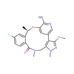 COc1nn(C)c2c1-c1cnc(N)c(c1)O[C@H](C)c1cc(F)ccc1C(=O)N(C)C2 ZINC000144870216