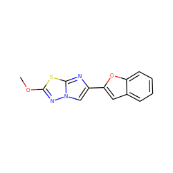 COc1nn2cc(-c3cc4ccccc4o3)nc2s1 ZINC000223056926