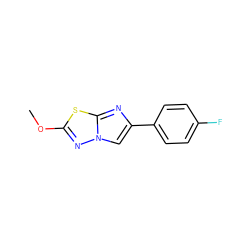 COc1nn2cc(-c3ccc(F)cc3)nc2s1 ZINC001772608164