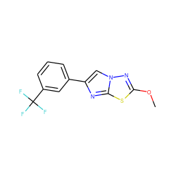 COc1nn2cc(-c3cccc(C(F)(F)F)c3)nc2s1 ZINC001772651506