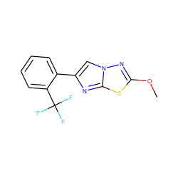 COc1nn2cc(-c3ccccc3C(F)(F)F)nc2s1 ZINC001772607260