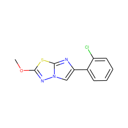 COc1nn2cc(-c3ccccc3Cl)nc2s1 ZINC001772595614