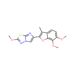 COc1nn2cc(-c3oc4c(OC)c(OC)ccc4c3C)nc2s1 ZINC000143839391